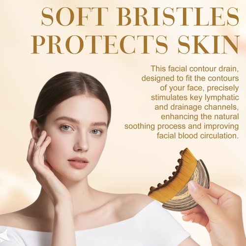 Rose Romee 2 PCS Lymphatic Contour Face Brush, Lymphatic Face Brush Anti-Puffiness, Detox & Lift, Lymphatic Brush, Facial Brush Ergonomically Designed to Fit The Skin Precisely and Relieve Fatigue