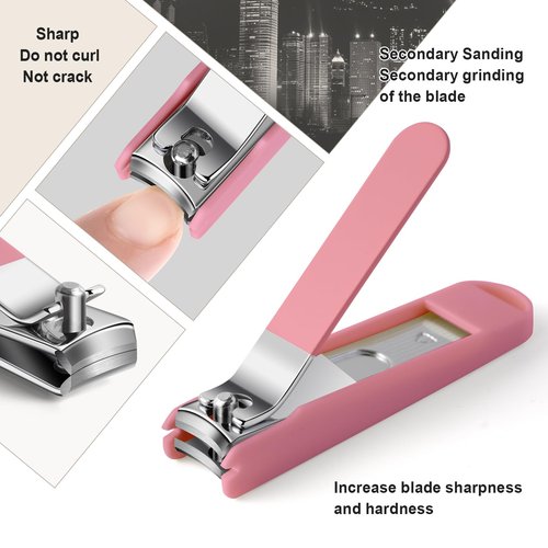 TTJHGYQO Nail Clippers and Beauty Tool,Portable Set Nail Clipper Set,Manicure Kit for Women,Manicure Set 6 in 1 AKA Sorority Gifts Nail Kit Suitable for for Women (AKA Pink)