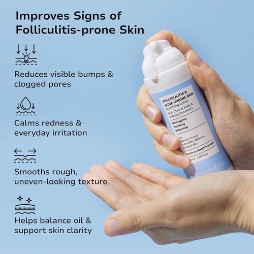 BellamiLuxx Folliculitis Acne Lotion - Soothes Itch & Redness, Reduces Body Acne & Bumps | Salicylic & Glycolic Acid + Botanicals