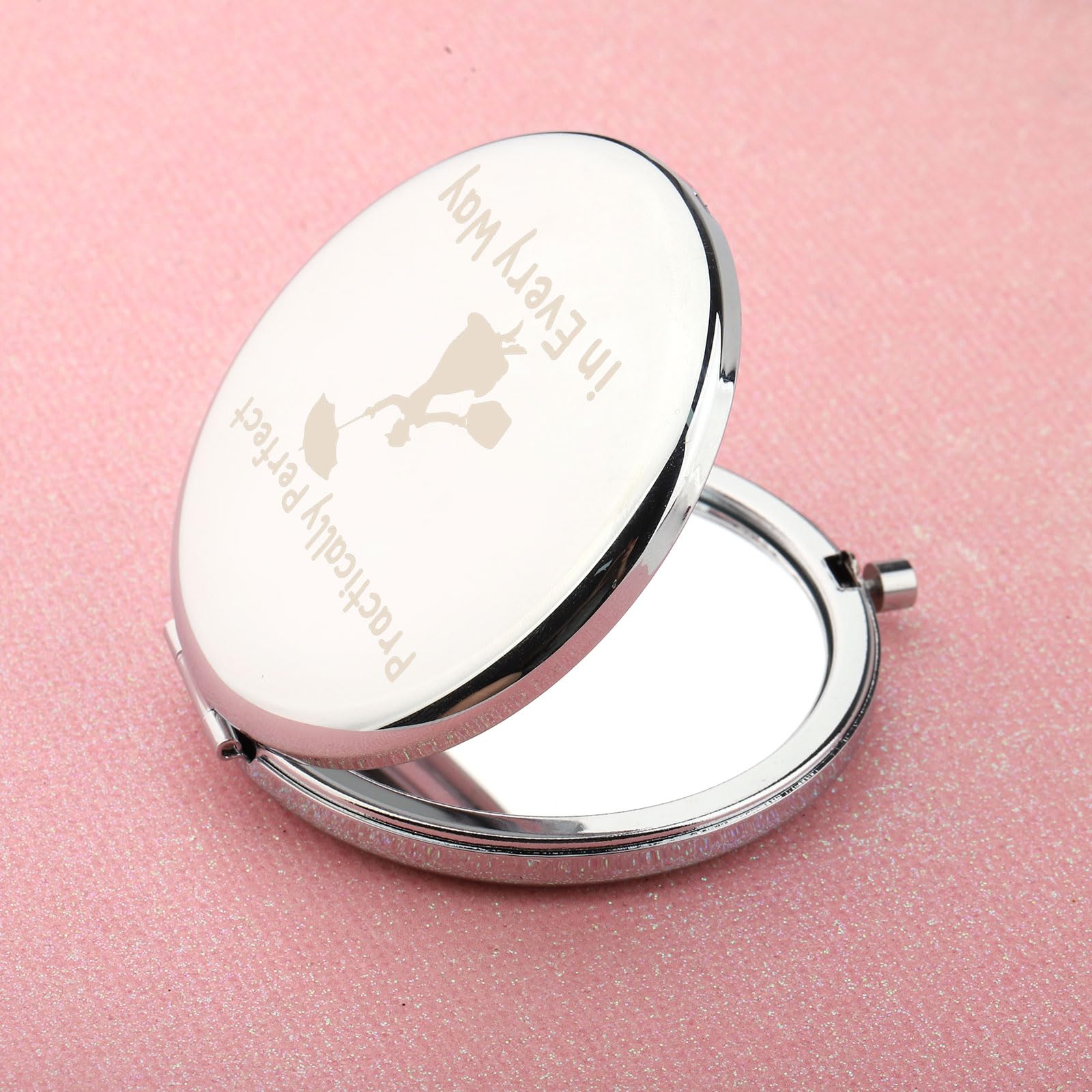 WUSUANED Movie Quote Makeup Mirror Practically Perfect in Every Way Mirror Fantasy Inspired Gifts for Movie Fans