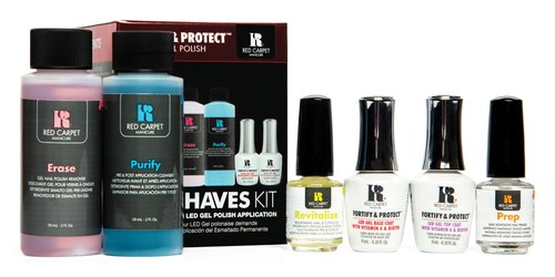 Red Carpet Manicure Fortify & Protect Kit – Essentials for UV/LED Gel Application. Vitamin A & Biotin Infused, Long-Lasting, Chip-Resistant Manicure (Fortify & Protect Must Haves Kit)