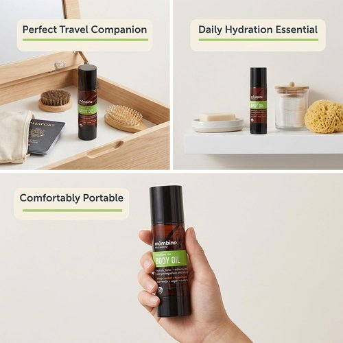Mambino Organics Moisture Me Body Oil - Lightweight Nourishing Formula with Shea Butter & Jojoba, 4 Fl Oz