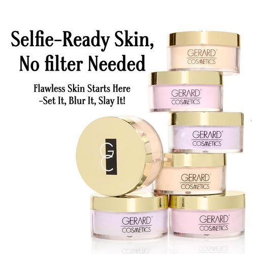 Gerard Cosmetics Slay The Bake Blurring Powder - Soft Matte Pink Setting Powder for Mature Skin | Talc-Free, Vegan (0.65 oz)