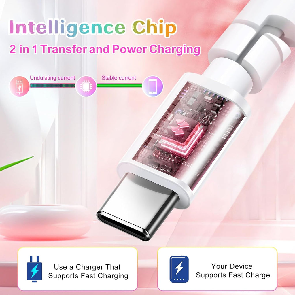 Aolcev USB C Cable - 66W Fast Charging Cord | 3.3FT Beaded Design for iPhone 17/16 Pro Max & Galaxy S26/S25/S24