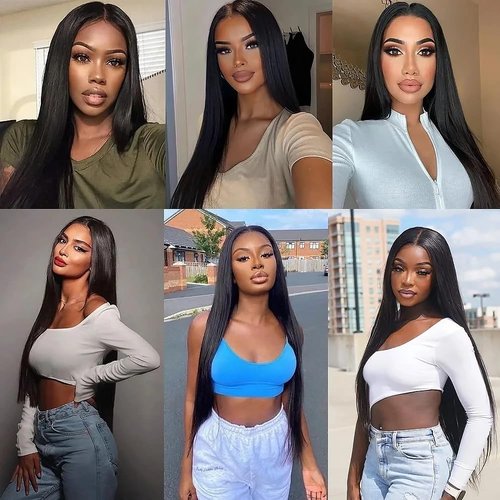 Straight Bundles Human Hair Natural Black Color 8A Unprocessed Brazilian Virgin Hair 3 Bundles 12 14 16 Inch Color #1b Bundles Human Hair Extensions