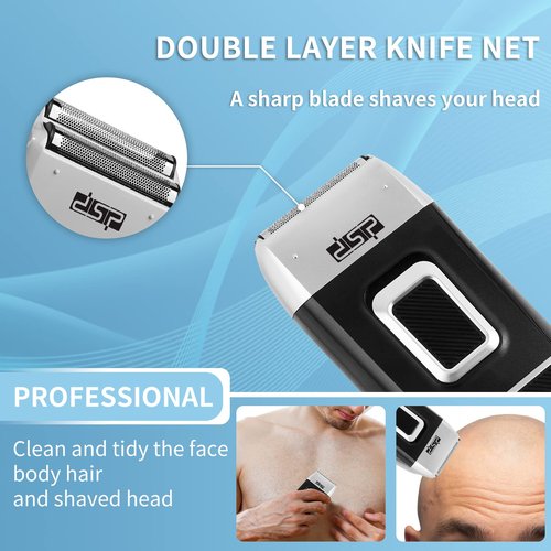 DSP® Bald Head Shaver for Men Bald Shaver for Men Waterproof Razor for Shaving Electric Cordless Rechargeable Black