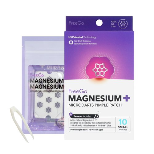 Magnesium Blemish Microdarts | Pimple Patch | Fast-Acting | Quick Calming | 99.9% Pure Magnesium | Madecassic Acid | Tea Tree | Eucalyptus Leaf | Hydrocolloid Spot Care Patch (Small 10 Patches)