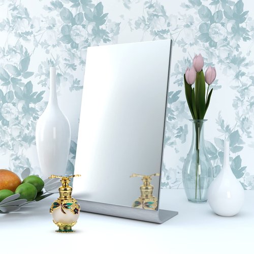 Healifty Refillable Perfume Bottle 2.75 Inch Crystal Glass Essential Oil Bottle for Home Aromatherapy and Fragrance Storage