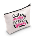 LEVLO Funny Nurse RN Gifts Nurse Appreciation Gift Coffee Scrubs and Rubber Gloves Makeup Bags Nurse Graduation Gift (Coffee Scrubs and Rubber Gloves)