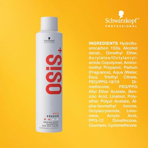 OSiS+ Freeze Hairspray - Medium Hold with Heat and Humidity Protection | 300ml
