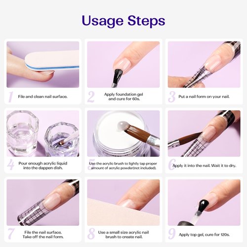 VANSISOS Professional Acrylic Nail Liquid: 8fl.oz Acrylic Liquid for Acrylic Powders Non-Yellowing for MMA-Free DIY Home Nail Salon Use