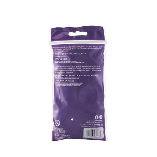Goody Ouchless Hair Bands - No-Metal, Comfortable & Durable, Black | 70 Count