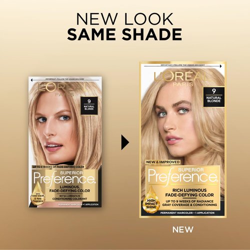 L'Oreal Paris Hair Color - Superior Preference Permanent Dye for Radiant Natural Blonde 9.1 | Lasts Up to 9 Weeks