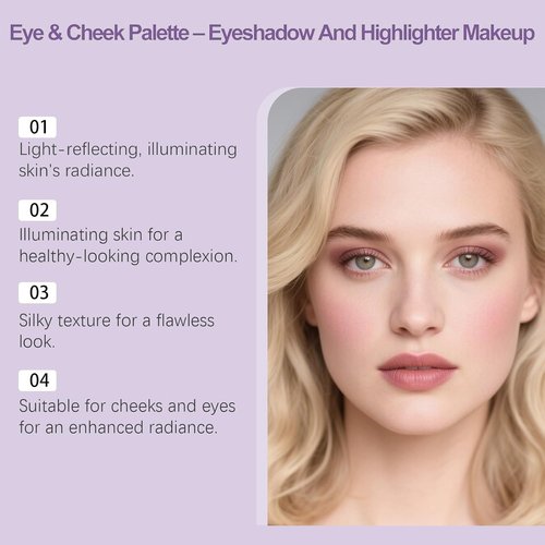 Skiennix Eye & Cheek Palette - 4-In-1 Eyeshadow, Blush & Highlighter Makeup Kit for Women