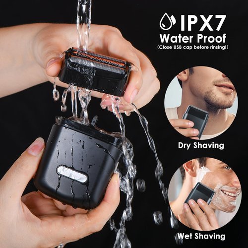 Men's 2-in-1 Rechargeable Foil Shaver & Hair Clipper, Beard & Sideburn Grooming Trimmer, 3 Floating Blades Electric Razor, 7200RPM High-Speed Motor, IPX7 Waterproof, Travel-Friendly