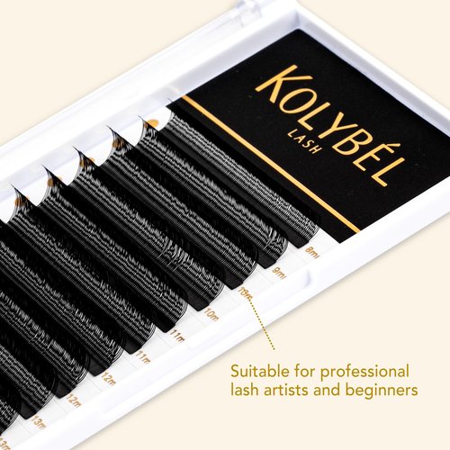 KOLYBEL U Eyelash Extension 2D UU Lash Extensions 0.07 D Curl Handwoven U Shaped Lash Easy Fan 8-15mm Russian Volume Crisscross Eyelashes Extension(2D UU-0.07-D-8-15mm)