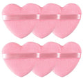 Skiennix Powder Puff - Soft Heart Shape Makeup Sponge for Loose & Mineral Powder | 6 Pieces, Pink