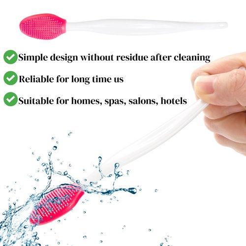 Acshio 100 Pieces Lip Scrub Brushes, Double Sided Silicone Exfoliating Lip Brush, Soft Facial Cleaning Brush Lip Exfoliator Scrubber Tool for Smoother Fuller Lip Appearance