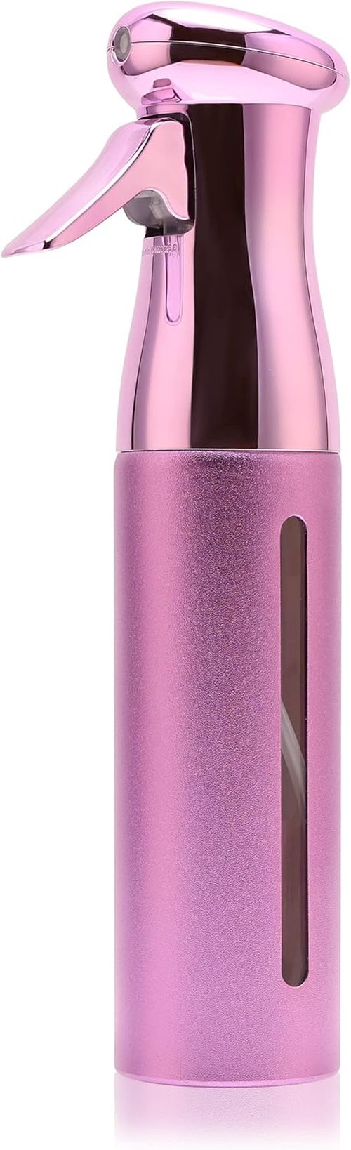 Salon Style Continuous Spray Bottle - Fine Mist 10 Oz Luminous Aerosol-Free Water Sprayer for Hair, Plants & Cleaning - Purple