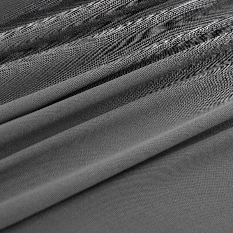 8ft Rectangular Spandex Table Skirt and Cover - Gray 96" x 30"