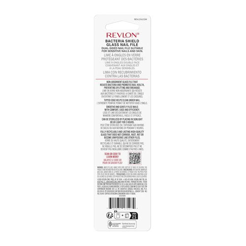 Revlon Glass Nail File - Self-Cleaning Manicure Tool with Bacteria Shield Technology | 1 Count