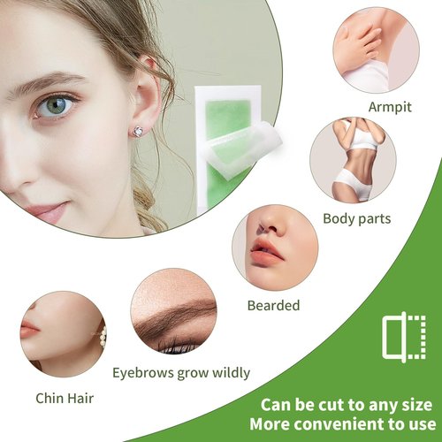 Facial Wax Strips for Women – 98% Natural Formula, Hypoallergenic for Sensitive Skin – Face Wax Strip for Hair Removal, Gentle & Quick Eyebrow Wax Strips for Upper Lip, Chin, Legs & Bikini Line 230cs