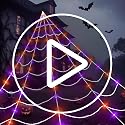 Outdoor LED Spider Web Decoration with Lights & Timer - 17.4 x 16.4 FT Halloween Cobweb