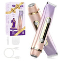 RUIM Bikini Trimmer for Women, 2-in-1 Electric Razor & Pubic Hair Remover - Painless for Sensitive Skin, IPX6 Waterproof, Cordless & USB Rechargeable for Travel, Gift for Her (Purple)
