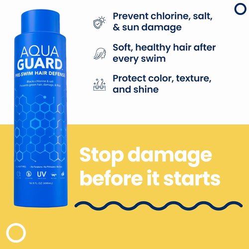 AQUA GUARD Pre-Swim Hair Defense - Prevent Chlorine Damage & Soften Hair | Family Size 16.9 oz