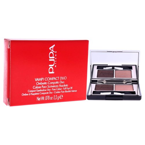 Pupa Milano Vamp! Compact Duo Eyeshadow - High Pigment, Adjustable Coverage - 004 Bronze Amber - 0.078 Oz