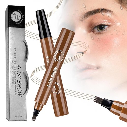 Skiennix Microblading Eyebrow Pencil - Long-Lasting, Natural-Looking Hair-Like Brows | Dark Brown