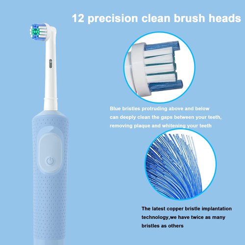 ARTCESAR Replacement Heads for Oral B,12 Pack Soft Electric Toothbrush Heads,Deep and Precise Cleaning for Oral B Braun Pro1000/1500/7500/3000/7000/8000/500 and More(Black)