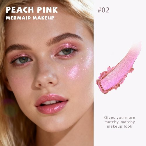 HOSAILY Holographic Duochrome Pink Glitter Eyeshadow Palette - Color Shift Metallic Shimmer & Iridescent Highlighter