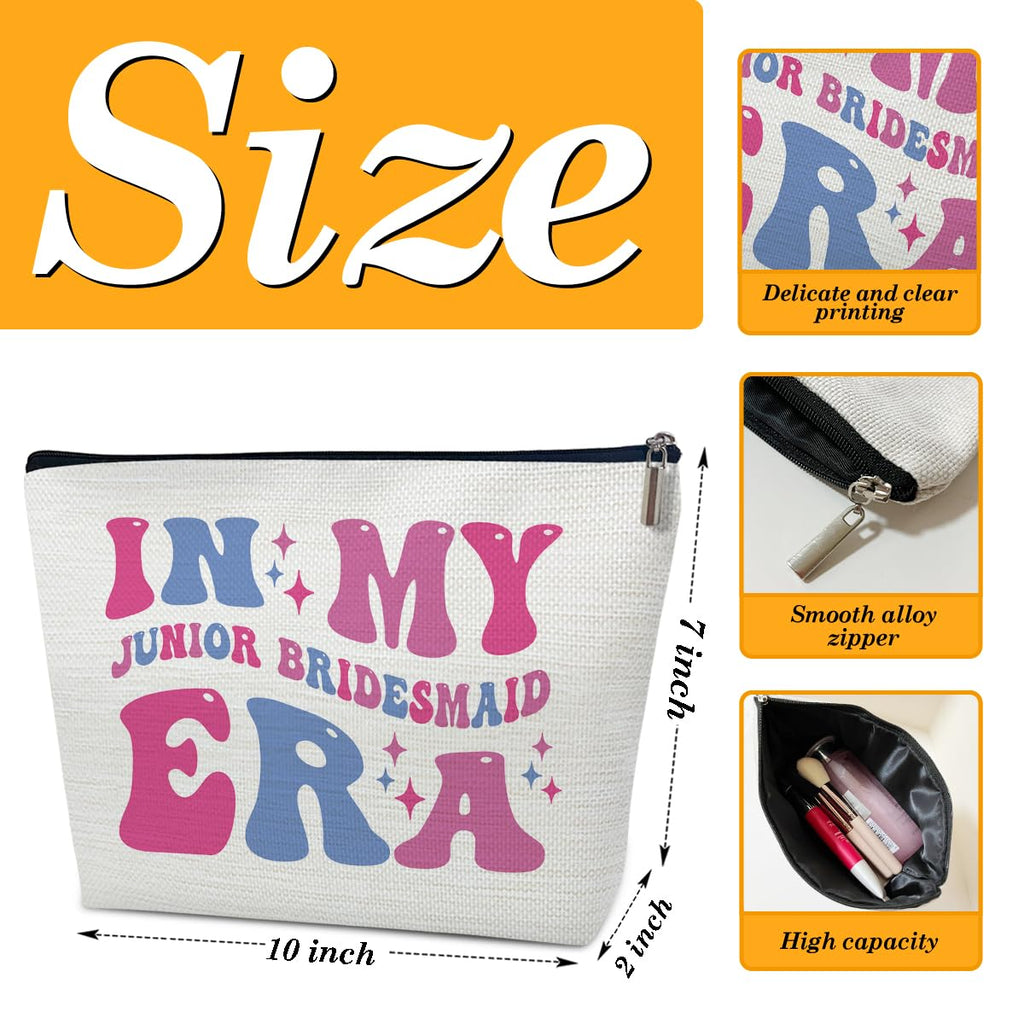 Ythuil Junior Bridesmaid Makeup Bags, Bridesmaid Cosmetic Bag for Purse, Bridal Gifts for Women, Besties, Best Friend, Wedding Makeup Bags