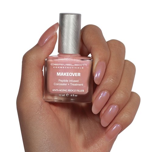 Dermelect MAKEOVER Smoothing Ridge Filler Mocha – Award-Winning Nail Treatment, Strengthens & Conceals Damaged, Brittle, Ridged, Peeling Nails – Base Coat & Nail Repair Formula 0.4 oz