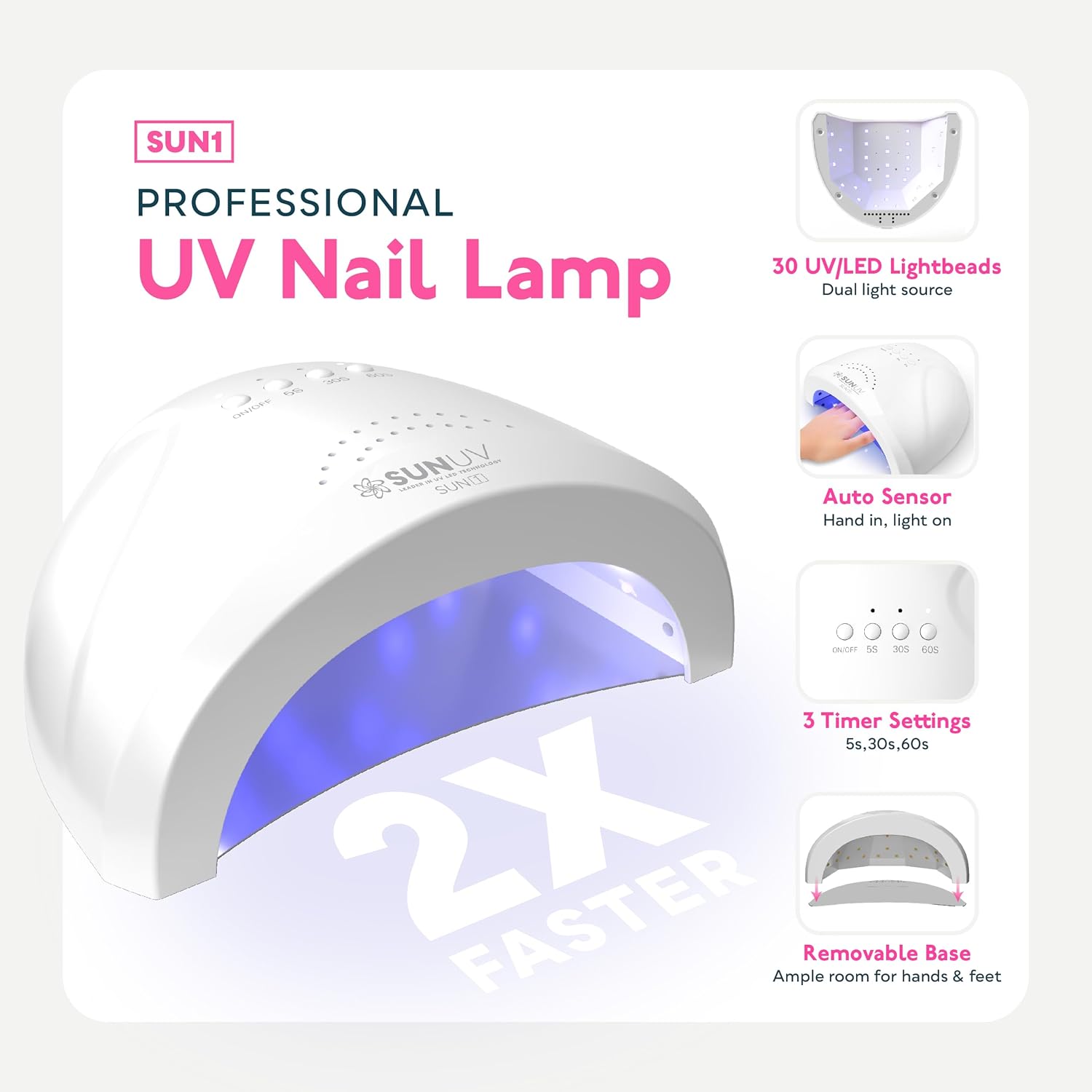SUNUV Gel Nail Polish Kit - 23 Pcs with UV Light | 12 Vibrant Colors, Base & Top Coat, Perfect Home Salon Gift for Women & Teens