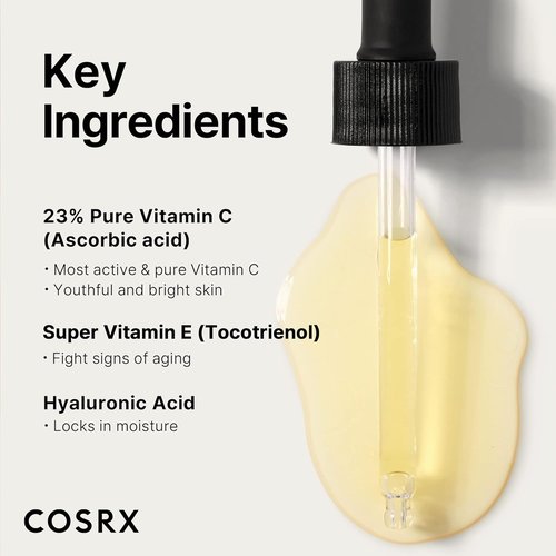 COSRX Pure Vitamin C 23% Serum - Hydrating Facial Serum with Vitamin E & Hyaluronic Acid | 0.7oz/20g for Fine Lines & Dull Skin