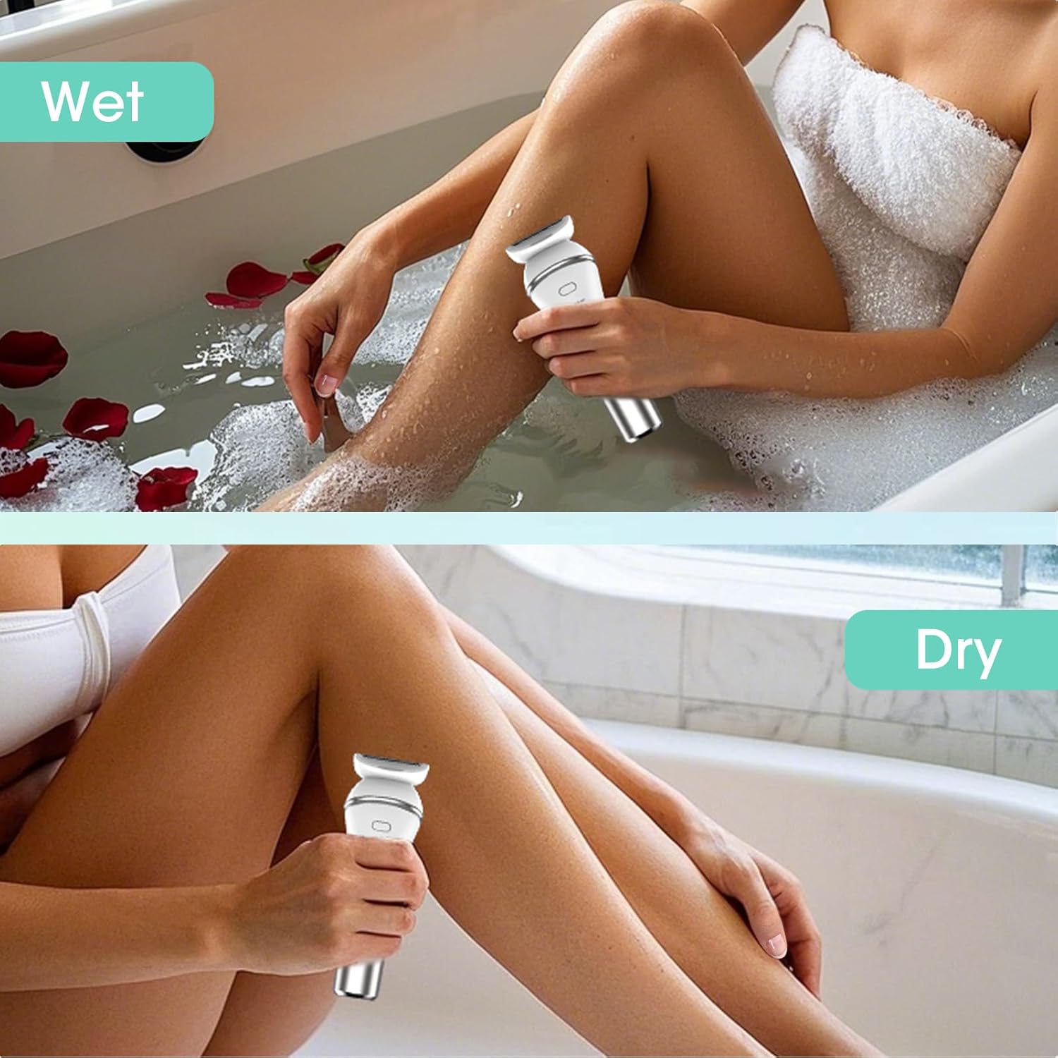 Zesuti Epilators - 2-in-1 Electric Hair Removal Razor for Women | Dual Head Bikini Trimmer & Facial Shaver