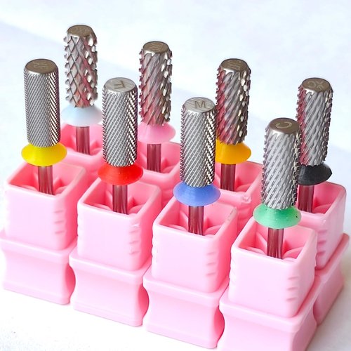 Professional Small Barrel Nail Drill Bit, Flat Top Tungsten Carbide 3/32", Two-Way Rotation E-File Bit for Soft & Hard Gel Removal, Acrylic Shaping Tool for Techs & Beginners, Extra Fine