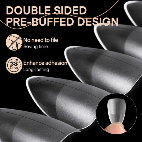 Luckyfairy Short Almond Nail Tips, 240pcs 15 Sizes Soft Acrylic Gel Nail Tips Pre-shape Full Cover False Nails Long-Lasting Press on Almond Nails Tips Set for Nail Extensions Nail Salon DIY