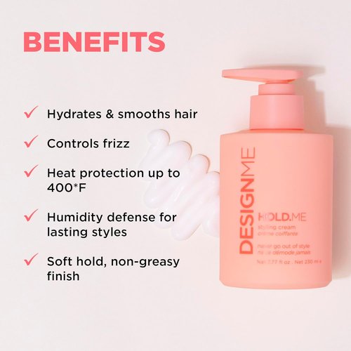Design.Me HOLD.ME Styling Cream - Hydrating Hair Smoothing Cream for Sleek Blowouts | Tames Frizz & Adds Shine