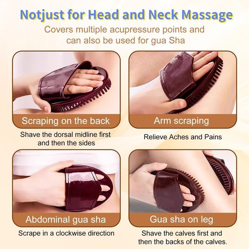 Meridian Pressure Brush Body Relaxation Massage Comb Essential Oil Brush Body Scrubber Bath Body Brushes SPA Massager Device, for Meridian Scalp Full Body Relaxation Massage (2 Pcs) (Brown)