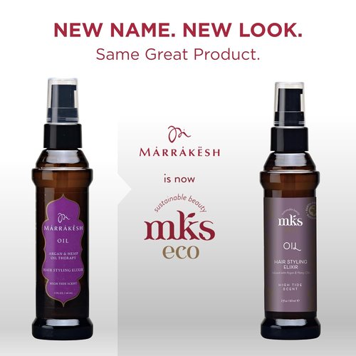 MKS Eco Oil - Hair Styling Elixir with Moroccan Argan & Hemp Seed Oils - Moisturizes, Controls Frizz & Increases Smoothness - Vegan & Cruelty-Free