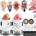 Fcozpjk Solid Builder Gel for Nails, 4 Colors Solid Builder Gel Non-Sticky Clear Nude Pink Pearl White Hard Gel for Nails 3D Sculpture Gel Flower Carving Modeling Design Nail Extension Gel Kit