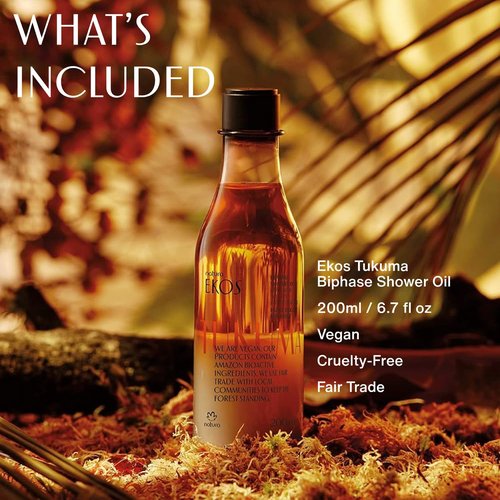 Natura Ekos Tukumã Biphase Shower Oil - Replenishing Vegan Body Oil - 6.7 fl oz (200ml)