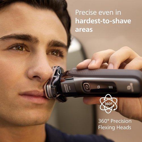 Philips Norelco Shaver i9000 - Wet & Dry Electric Shaver with SenseIQ Technology | Ink Black, Triple Lift & Cut System