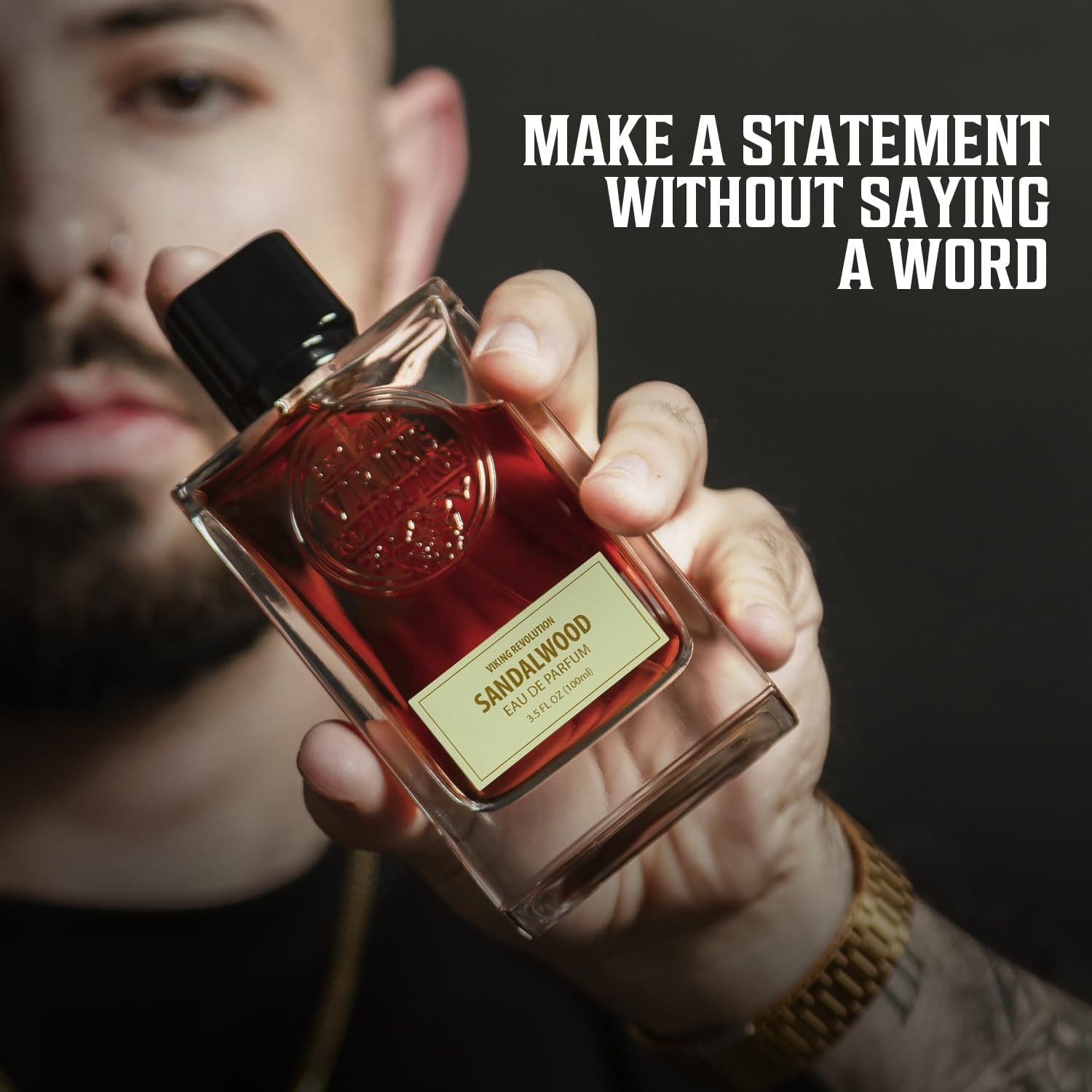 Viking Revolution Sandalwood Cologne for Men | Woody Eau de Parfum with Cedar & Vanilla - 3.5 Fl Oz