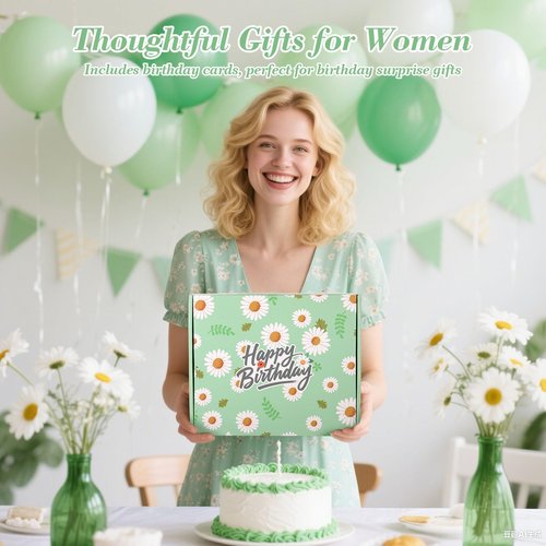 Birthday Gifts for Women, Daisy Happy Birthday Gift Basket for Women Self Care Gifts Happy Birthday Gift Baskets for Her ,Girlfriend,Wife,Mom,Grandma, Gifts Box Set with Coffee Mug For Women