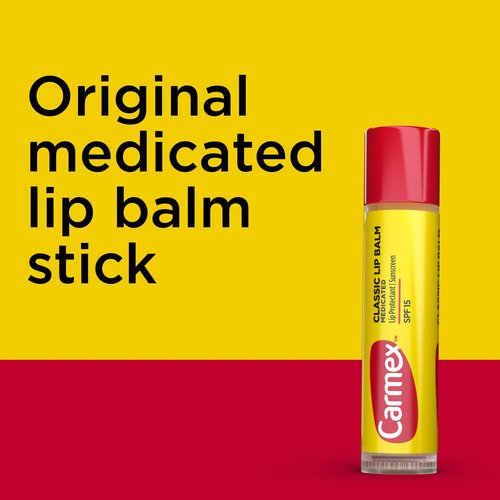 Carmex Classic Medicated Lip Balm Sticks, Lip Moisturizer for Chapped Lips, 12 Count (4 Packs of 3)