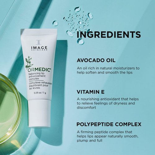 IMAGE Skincare, ORMEDIC pH Balancing Lip Enhancement Complex, with Avocado Oil & Vitamin E for Deep Hydration, Clear, 0.25 fl oz